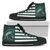 American Flag Michigan State Spartans High Top Shoes