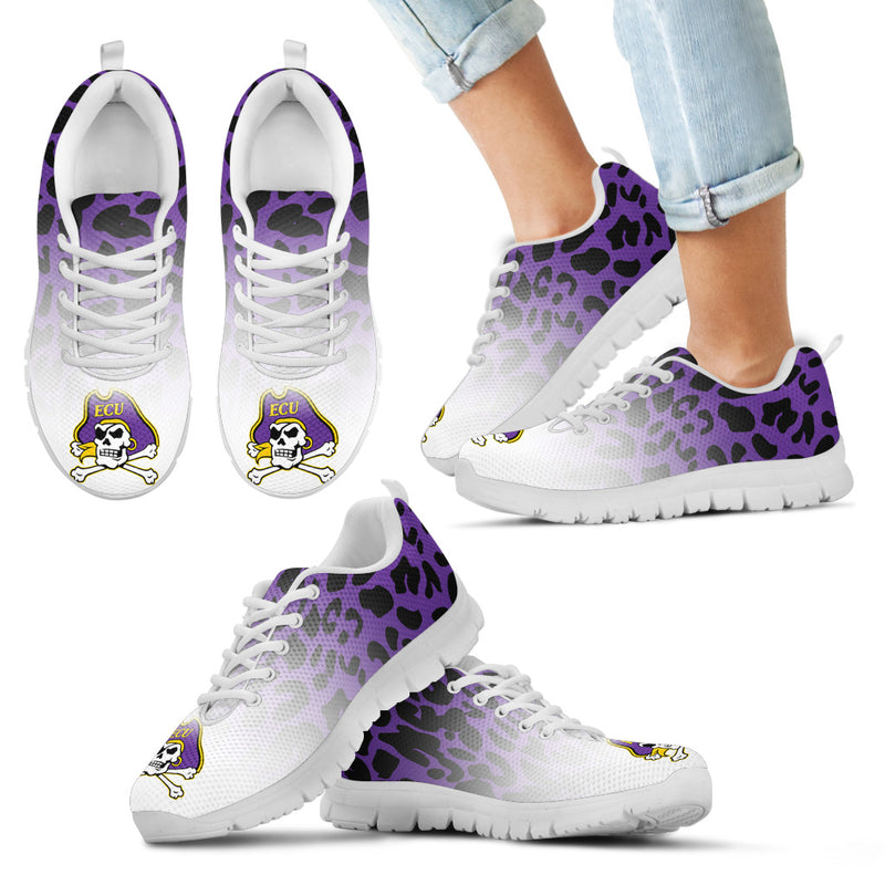 Leopard Pattern Awesome East Carolina Pirates Sneakers