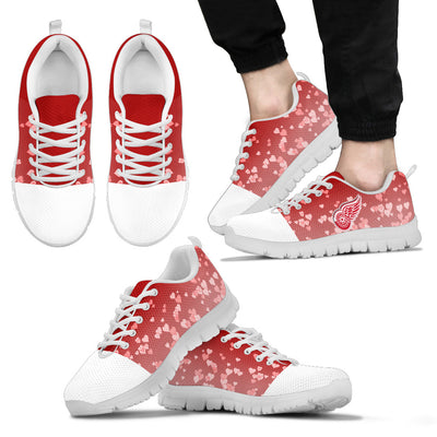 Heart Flying Valentine Sweet Logo Detroit Red Wings Sneakers