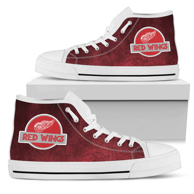 Jurassic Park Detroit Red Wings High Top Shoes V2