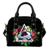 Floral Rose Valentine Logo Colorado Avalanche Shoulder Handbags