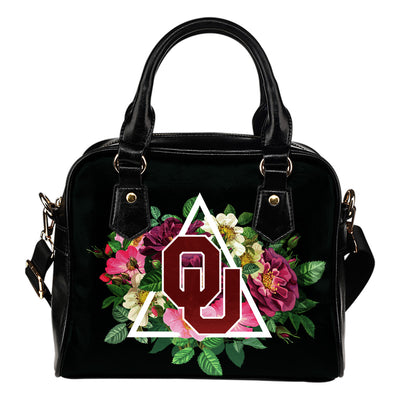 Floral Rose Valentine Logo Oklahoma Sooners Shoulder Handbags