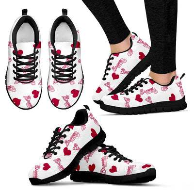 Sweeten Dreamy Love Pattern With Logo Atlanta Braves Sneakers