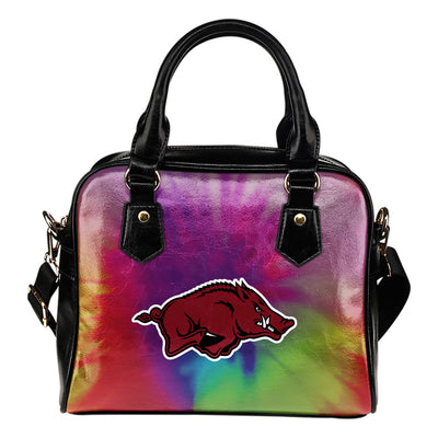 Rainbow Dynamic Mix Colours Gorgeous Arkansas Razorbacks Shoulder Handbags