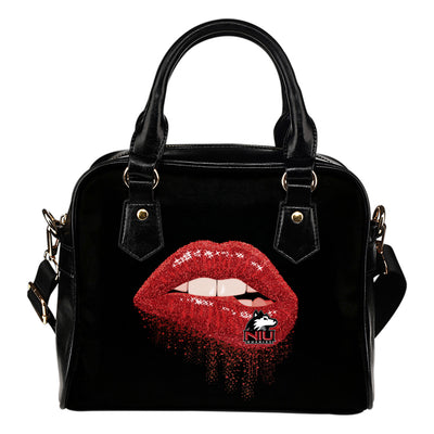 Beautiful Lips Elegant Logo Northern Illinois Huskies Shoulder Handbags