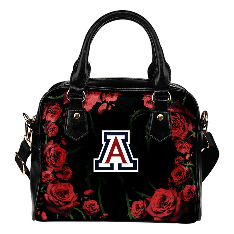 Valentine Rose With Thorns Arizona Wildcats Shoulder Handbags