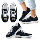 Marvelous Striped Stunning Logo Los Angeles Rams Sneakers