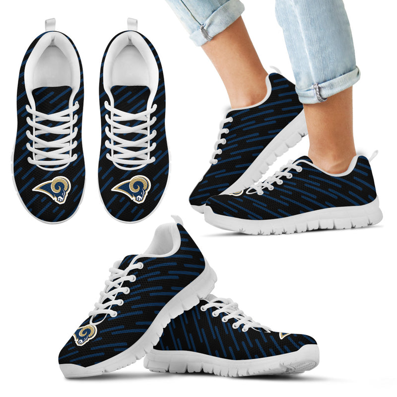 Marvelous Striped Stunning Logo Los Angeles Rams Sneakers