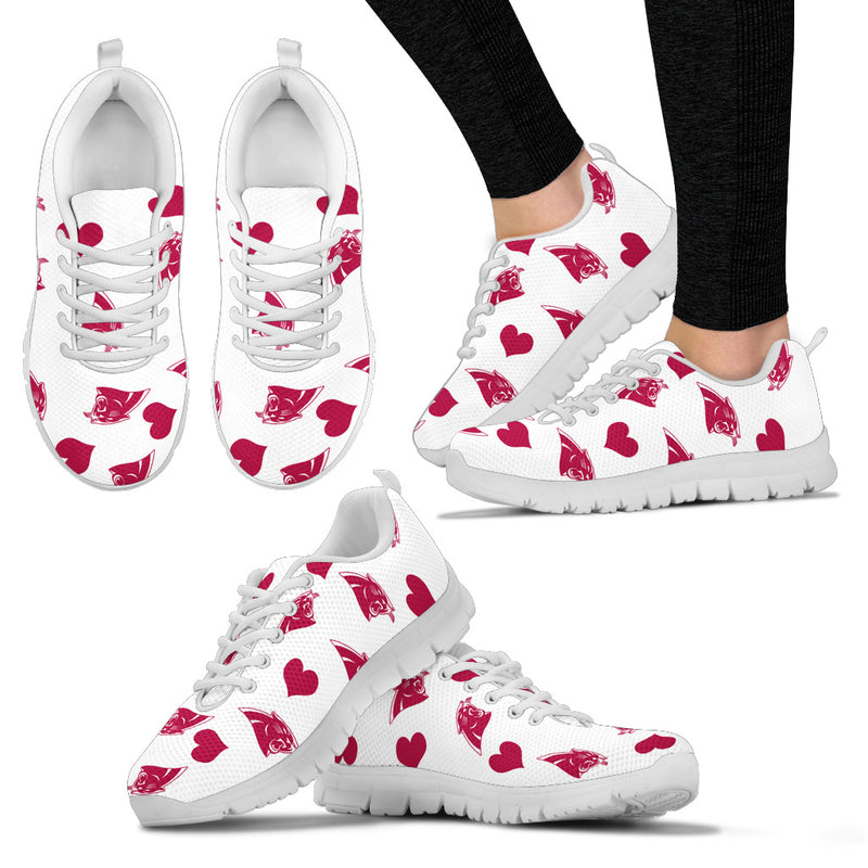 Sweeten Dreamy Love Pattern With Logo Carolina Panthers Sneakers