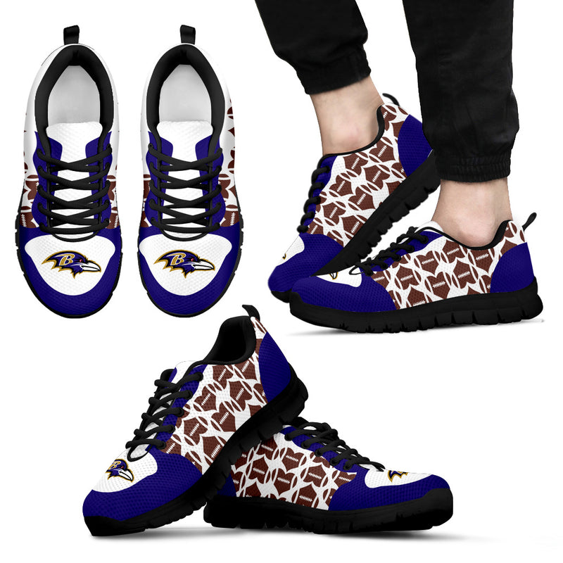 Great Football Love Frame Baltimore Ravens Sneakers