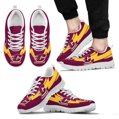 Three Amazing Good Line Charming Logo Central Michigan Chippewas Sneakers