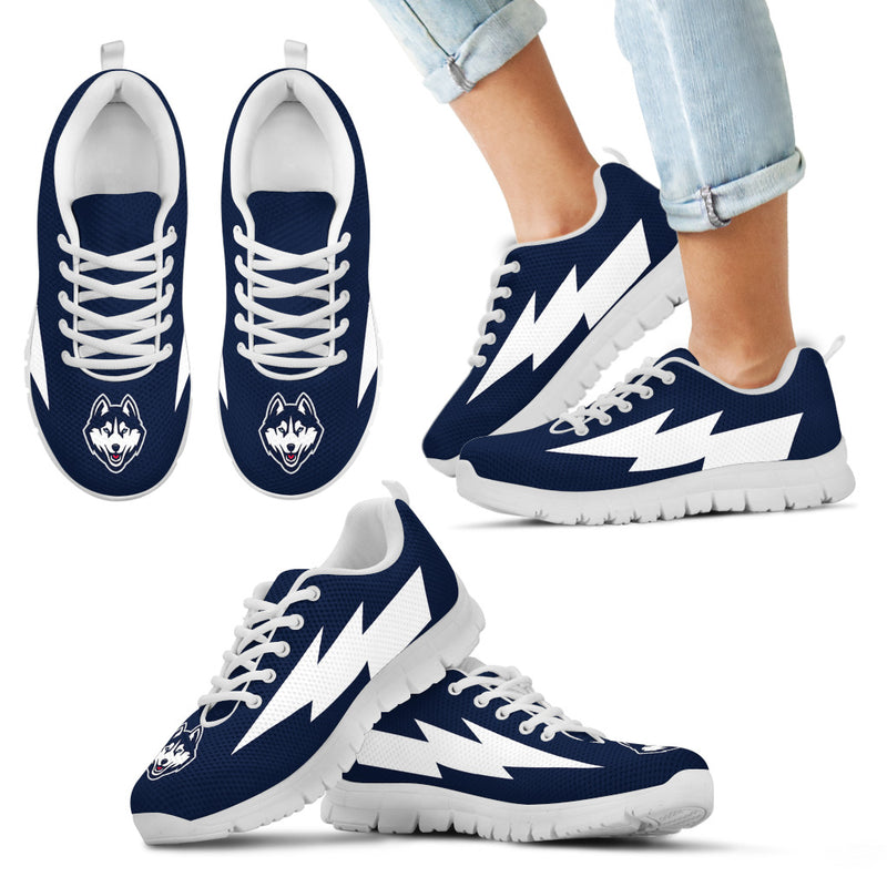Nice Style Connecticut Huskies Sneakers Thunder Lightning Amazing Logo