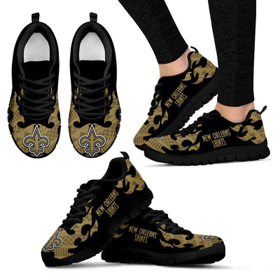 Tribal Flames Pattern New Orleans Saints Sneakers