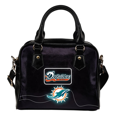 Fancy Miami Dolphins Fashion Logo Lighting Cosy Shoulder Handbags