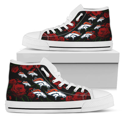 Lovely Rose Thorn Incredible Denver Broncos High Top Shoes