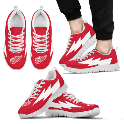 Lovely Style Detroit Red Wings Sneakers Thunder Lightning Amazing Logo