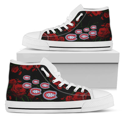 Lovely Rose Thorn Incredible Montreal Canadiens High Top Shoes