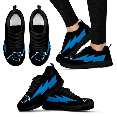 Interesting Carolina Panthers Sneakers Thunder Lightning Amazing Logo