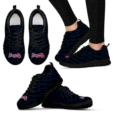 Marvelous Striped Stunning Logo Atlanta Braves Sneakers