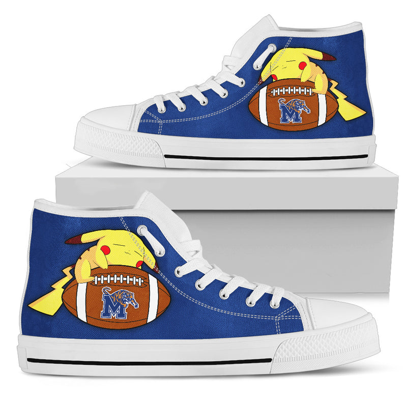 Pikachu Laying On Ball Memphis Tigers High Top Shoes