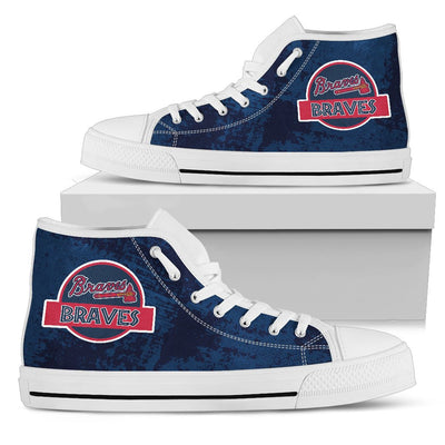 Cute Jurassic Park Atlanta Braves High Top Shoes