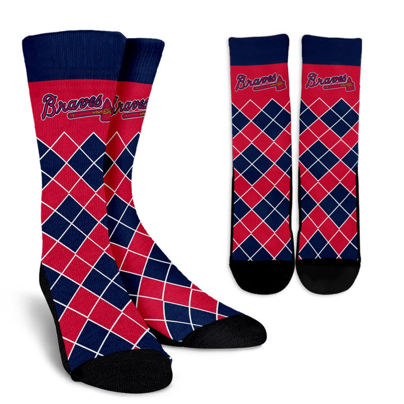 Gorgeous Atlanta Braves Argyle Socks
