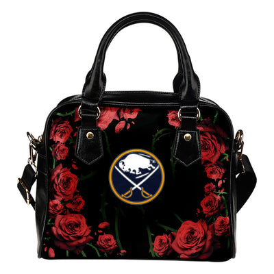 Valentine Rose With Thorns Buffalo Sabres Shoulder Handbags
