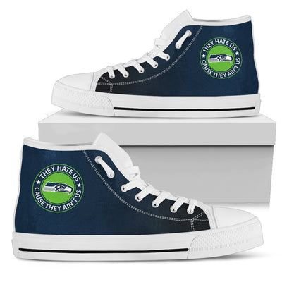 Cool They Hate Us Cause They Ain't Us Seattle Seahawks High Top Shoes