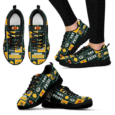 Colorful Pride Flag Green Bay Packers Sneakers