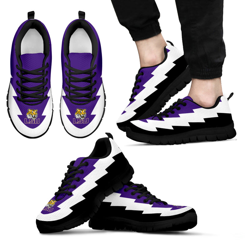 Beautiful Printed LSU Tigers Sneakers Jagged Saws Creative Draw