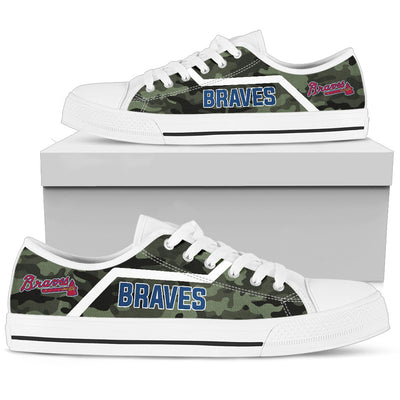 Simple Camo Atlanta Braves Low Top Shoes