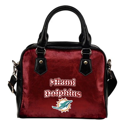 Love Icon Mix Miami Dolphins Logo Meaningful Shoulder Handbags