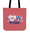 Love My Chicago Cubs Vertical Stripes Pattern Tote Bags