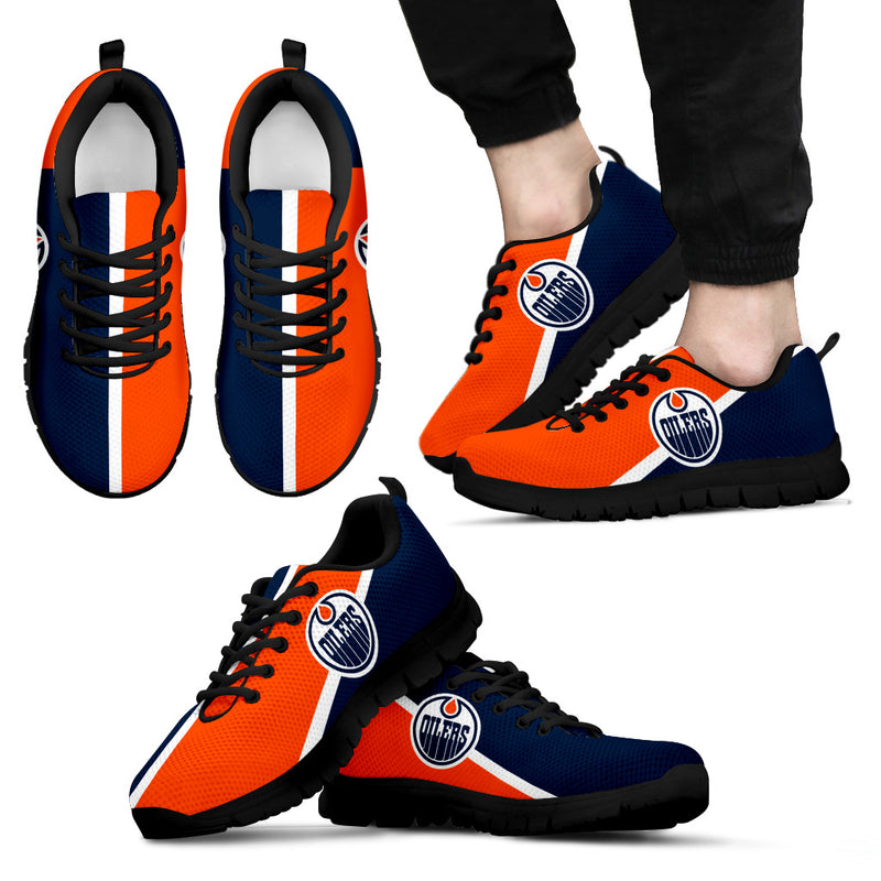 Dynamic Aparted Colours Beautiful Logo Edmonton Oilers Sneakers