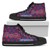 Puzzle Logo With Atlanta Braves High Top Shoes