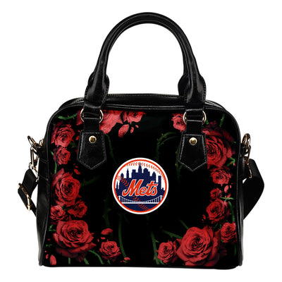 Valentine Rose With Thorns New York Mets Shoulder Handbags