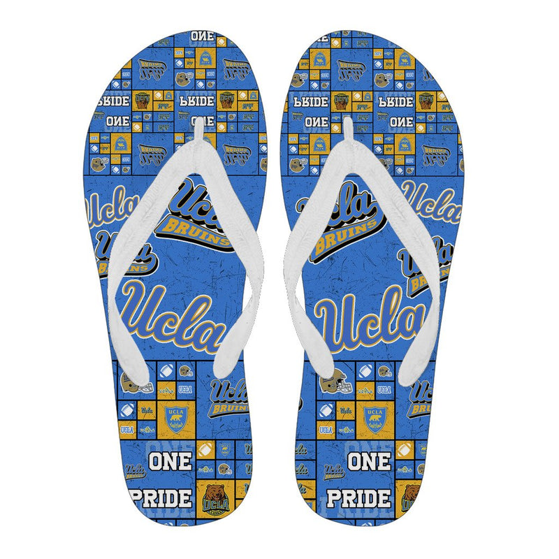 Colorful Pride Flag UCLA Bruins Flip Flops