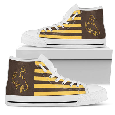 American Flag Wyoming Cowboys High Top Shoes