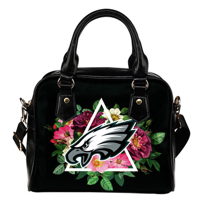 Best Philadelphia Eagles Shoulder Handbags Floral Rose Valentine Logo