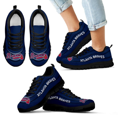 Wave Red Floating Pattern Atlanta Braves Sneakers