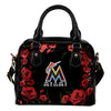 Valentine Rose With Thorns Miami Marlins Shoulder Handbags