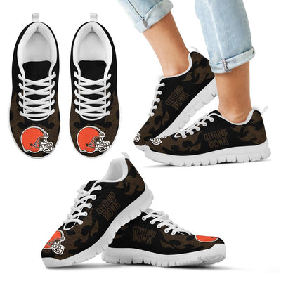 Tribal Flames Pattern Cleveland Browns Sneakers