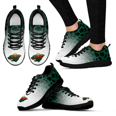 Custom Printed Minnesota Wild Sneakers Leopard Pattern Awesome