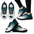 Custom Printed San Jose Sharks Sneakers Leopard Pattern Awesome