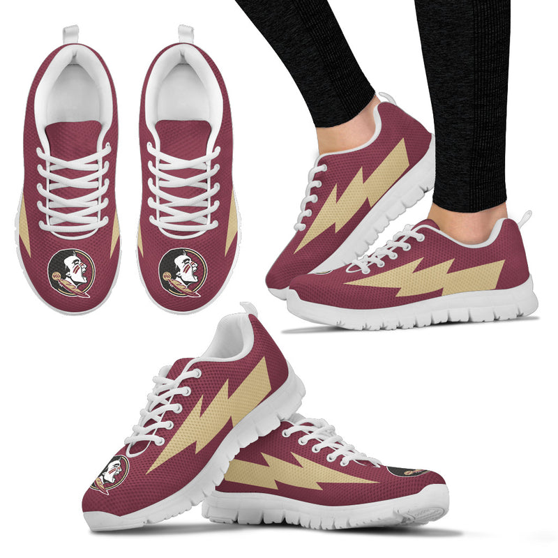 Unique Florida State Seminoles Sneakers Thunder Lightning Amazing Logo