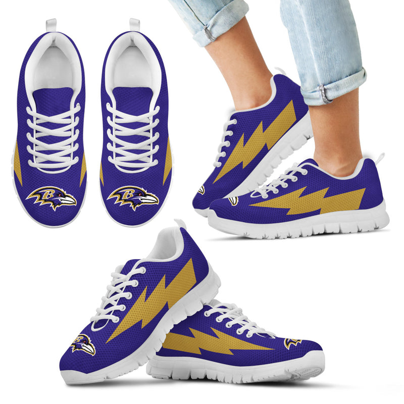 Lovely Baltimore Ravens Sneakers Thunder Lightning Amazing Logo