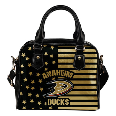 Unique Twinkle Star With Line Anaheim Ducks Shoulder Handbags