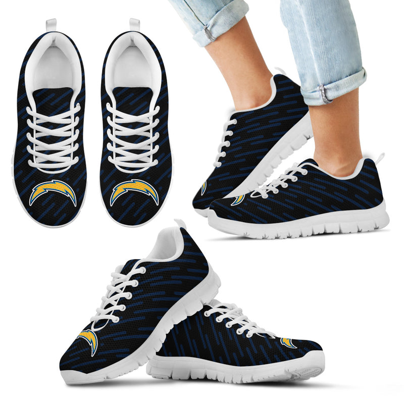 Marvelous Striped Stunning Logo Los Angeles Chargers Sneakers