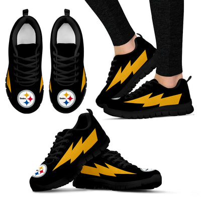 Cute Style Pittsburgh Steelers Sneakers Thunder Lightning Amazing Logo