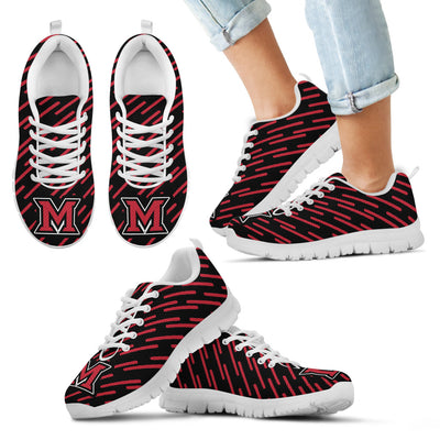 Marvelous Striped Stunning Logo Miami RedHawks Sneakers